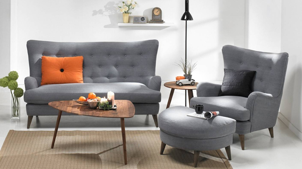 Nordic Line :: Enjoy pouf, gray, width 76 cm