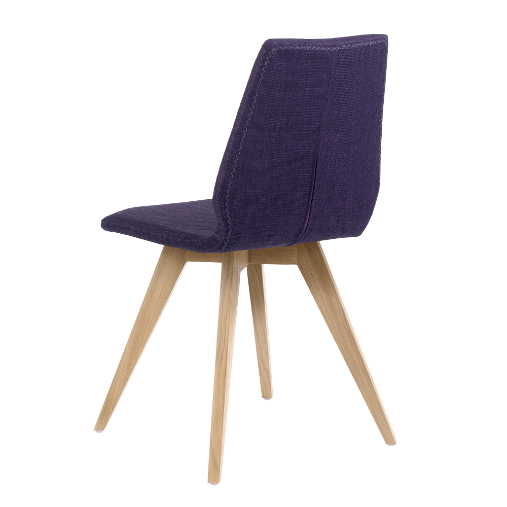 Mobitec :: Mood 41 upholstered chair, purple, width 47 cm, wooden legs