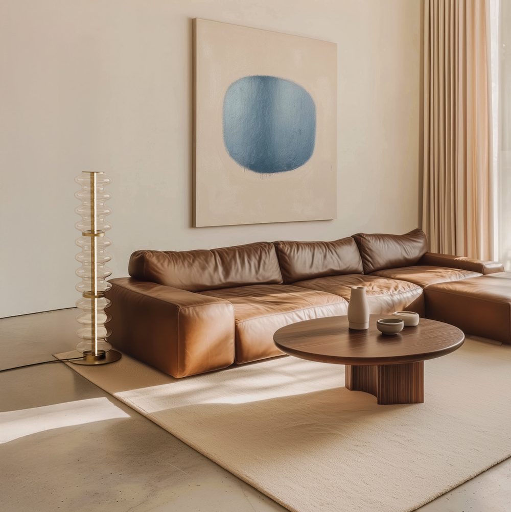 Aromas :: Lampa podłogowa Vitree wys. 105 cm transparentne szkło / czarny metal