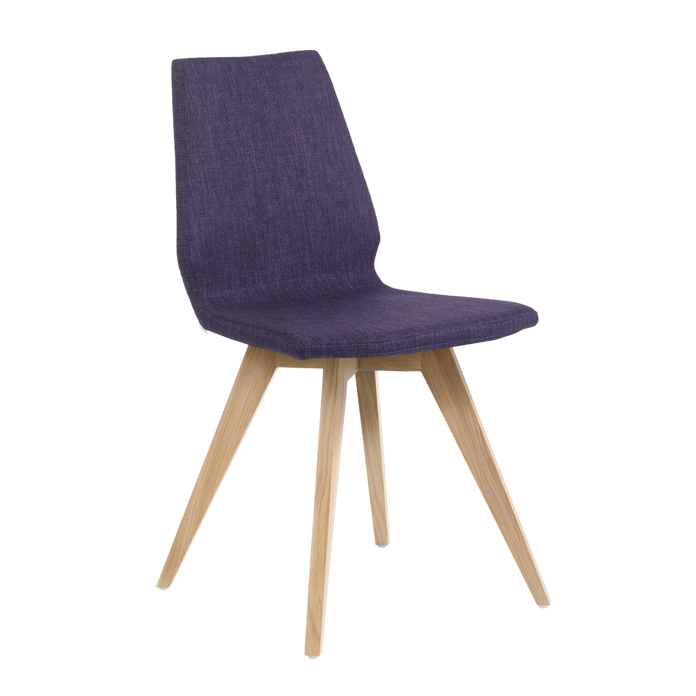 Mobitec :: Mood 41 upholstered chair, purple, width 47 cm, wooden legs