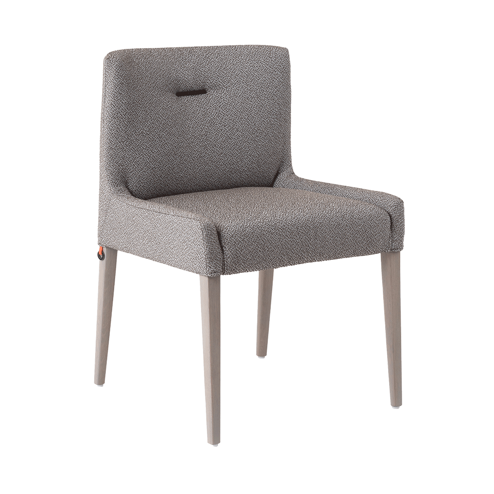 Mobitec :: Margaux C01 upholstered chair, gray, width 54 cm, wooden legs