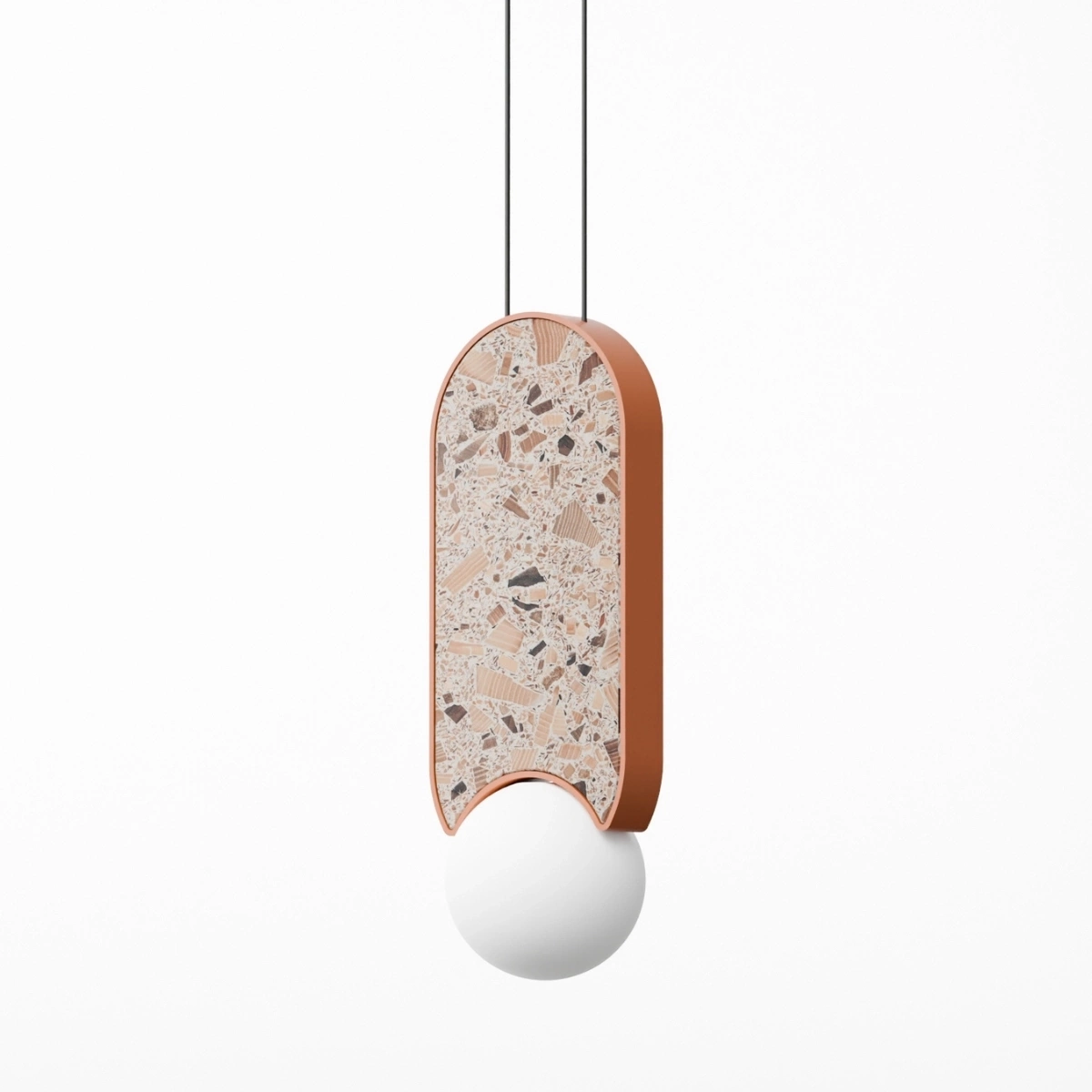 Kaspa :: Lampa wisząca Legra owalna wys. 33 cm terakota IP44