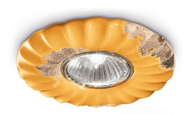 Ferroluce :: Vintage yellow recessed lamp, diameter 12 cm
