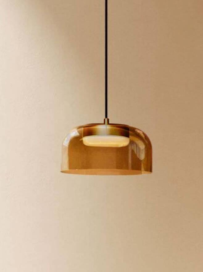 Aromas :: Ipon pendant lamp, diameter 20 cm, smoked brown / gold metal