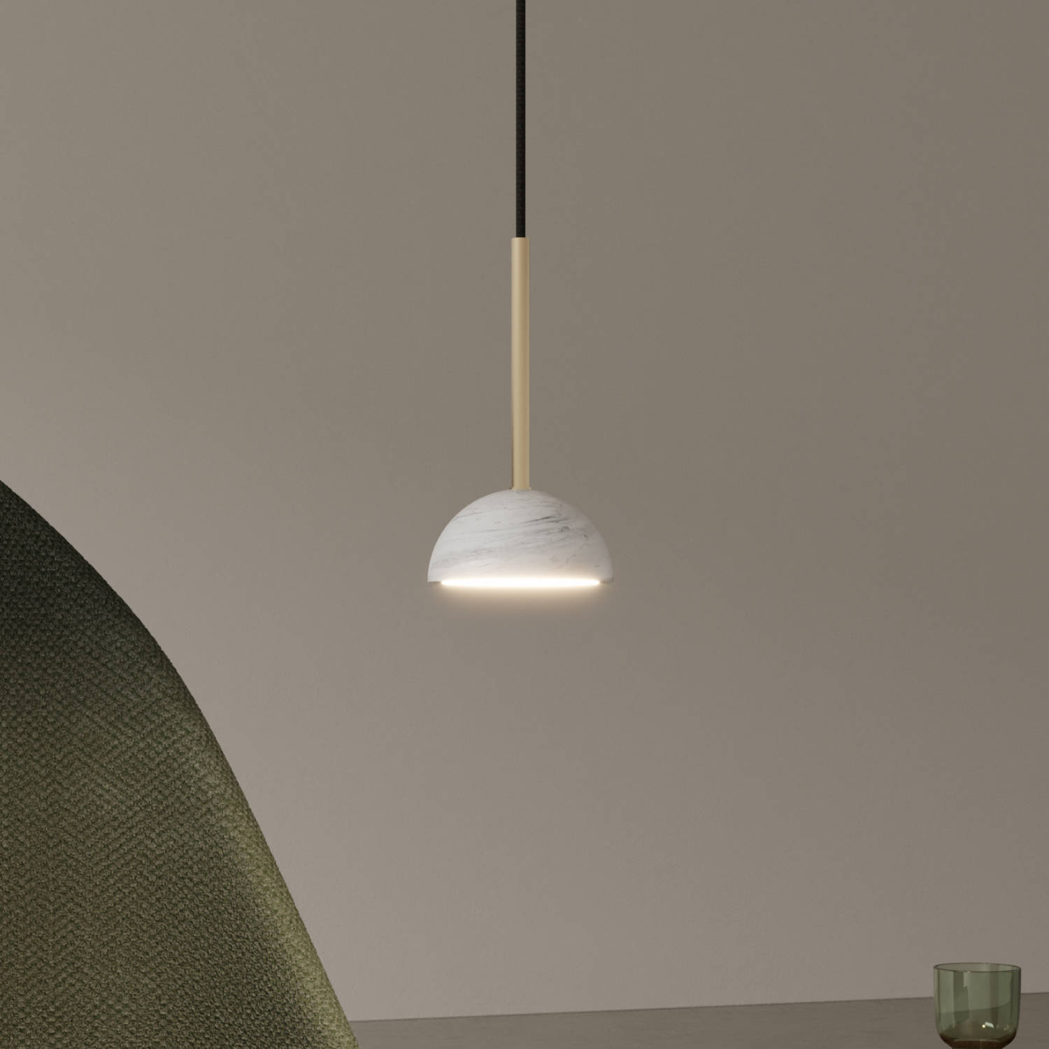 Aromas :: Dussa hanging lamp, diameter 12 cm, white marble