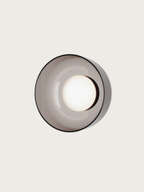 Aromas :: Lampa ścienna / kinkiet Ipon śr. 20 cm dymiony szary / czarny metal