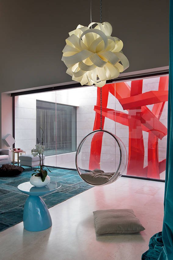 Lzf :: Hängelampe aus Holz Agatha Ball Durchmesser 80 cm braun