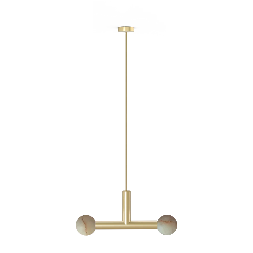 Robin :: Rigoberta Trio hanging lamp, alabaster/gold, width 49.5