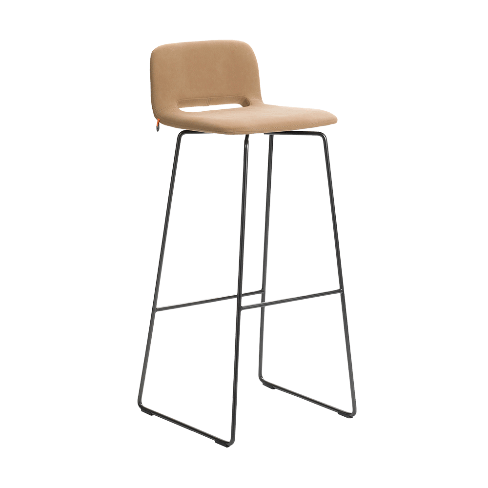 Mobitec :: Pamp C17 upholstered bar stool / stool, height 102 cm, beige, metal legs