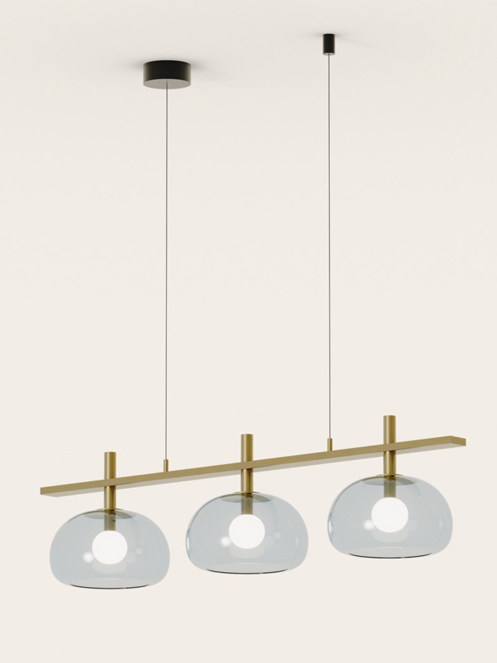 Aromas :: Lampa wisząca Cloud szer.110 cm klosz transparentny / złoty metal