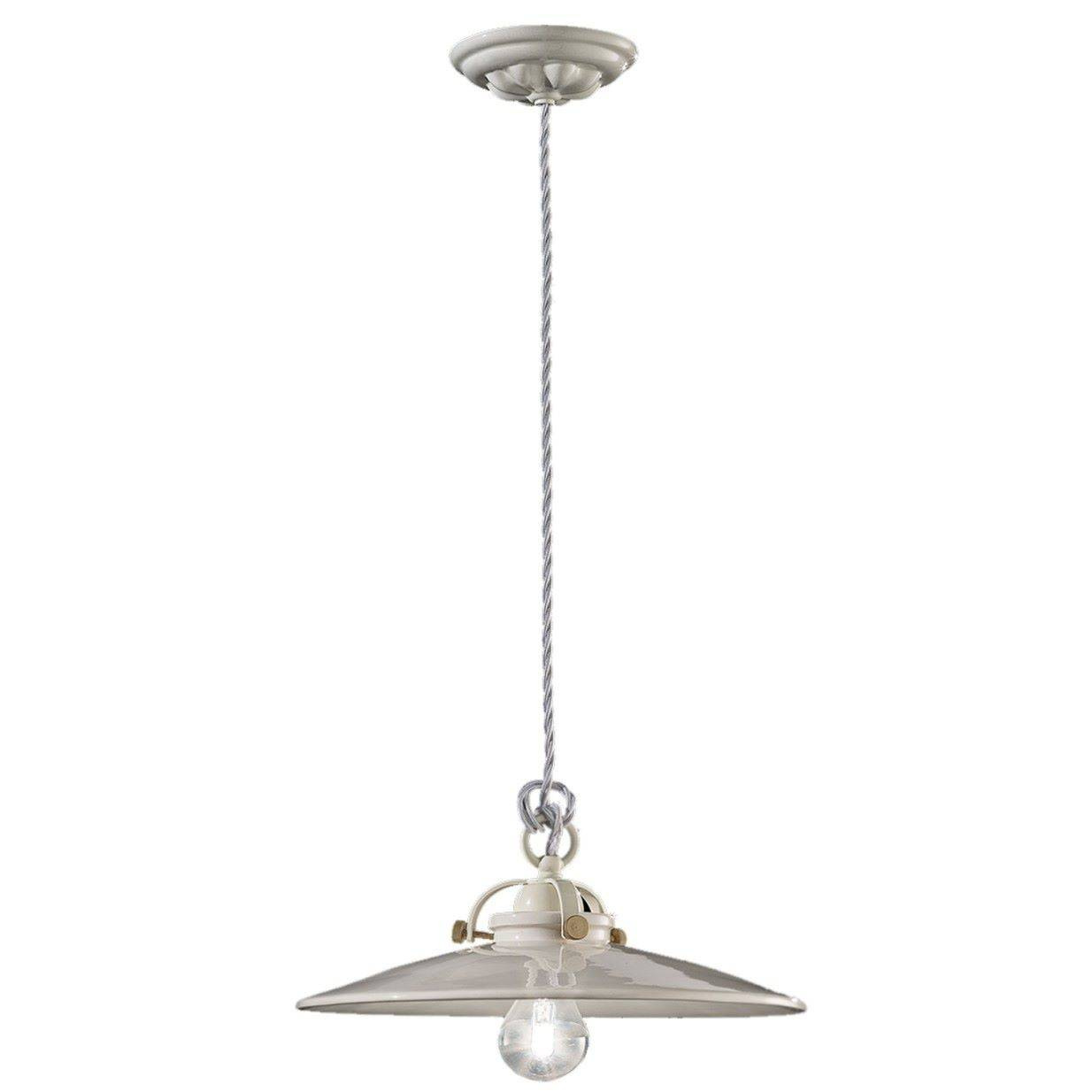 Ferroluce :: B&W white pendant lamp, diameter 31 cm