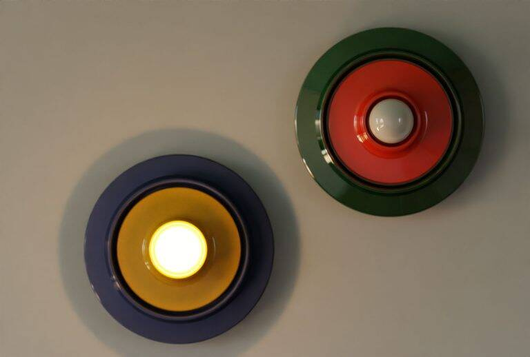 Ferroluce :: Voila green-yellow wall lamp/sconce, diameter 28 cm