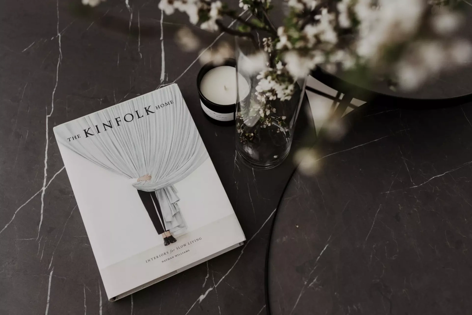 Nordifra :: Couchtisch Marmor Oden runden Durchmesser 35,7 cm schwarz