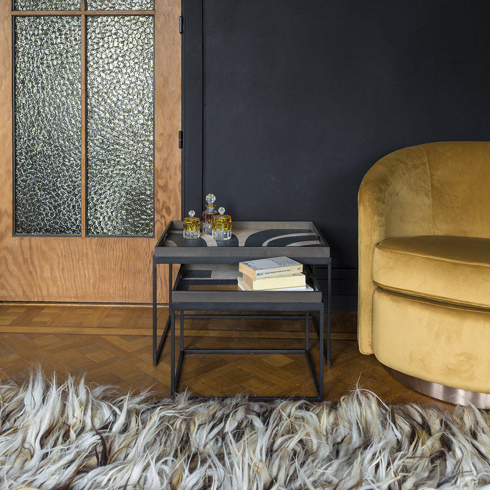 Ethnicraft :: Tablett aus Holz Slate Curves Größe L multi gelöscht