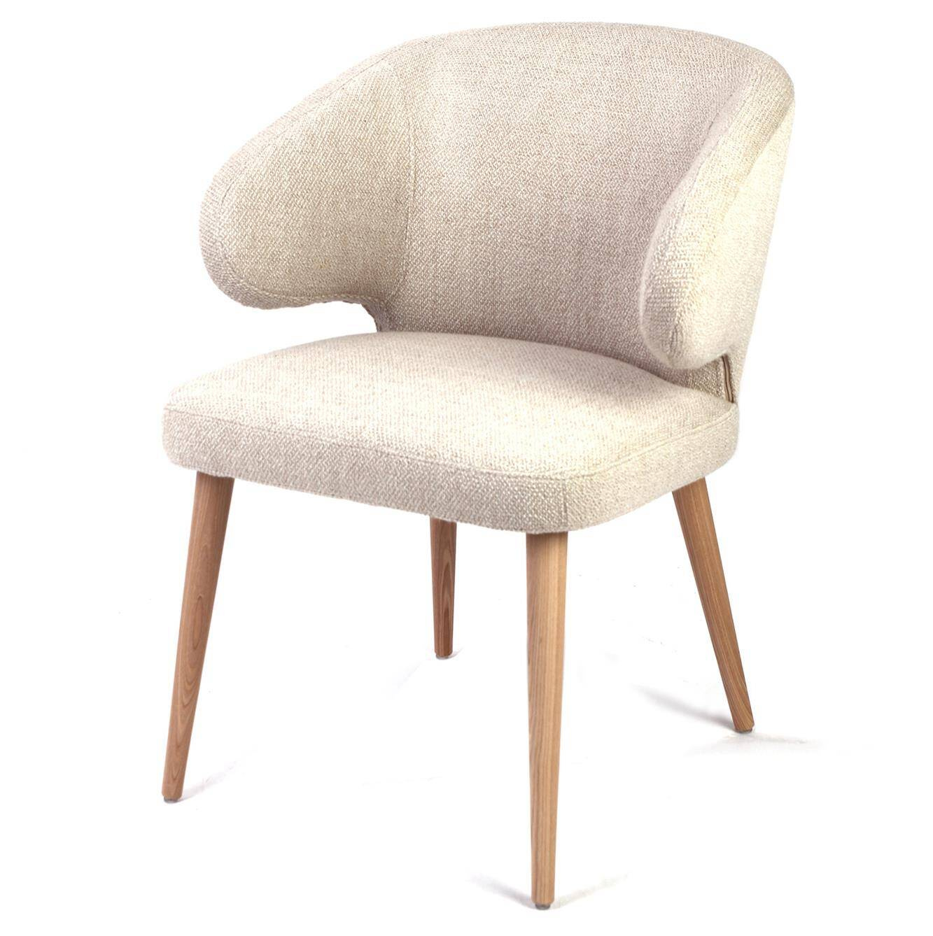Claudie :: Aurora upholstered chair, wooden legs, color to choose, width 61 cm