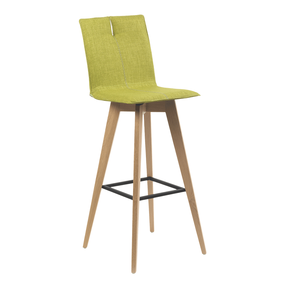 Mobitec :: Krzesło barowe / hoker tapicerowany Mood 31 wys. 117 cm zielony nogi drewniane