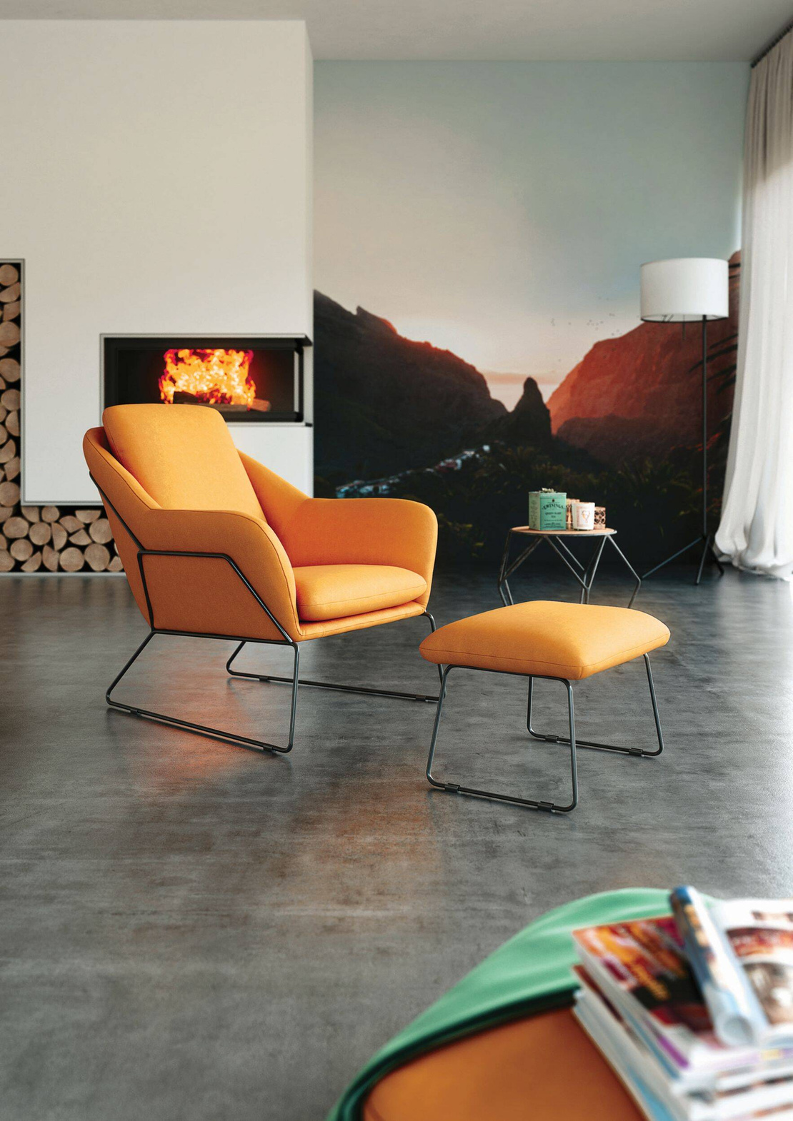 Claudie :: Allora upholstered armchair, color to choose, width 77 cm