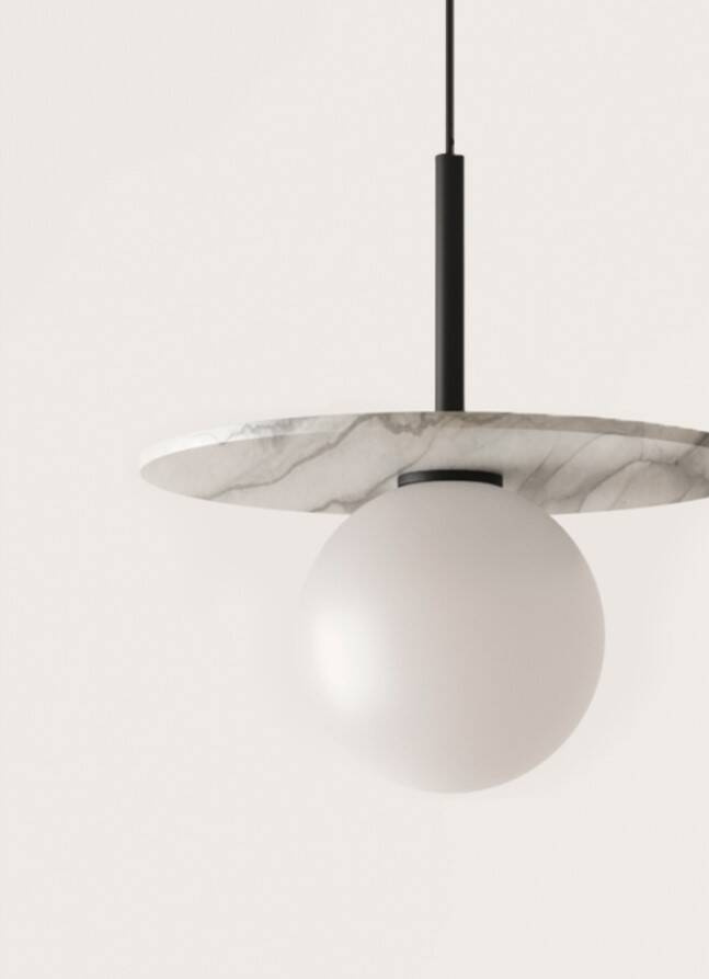 Aromas :: Miro hanging lamp, diameter 20 cm, white alabaster shade