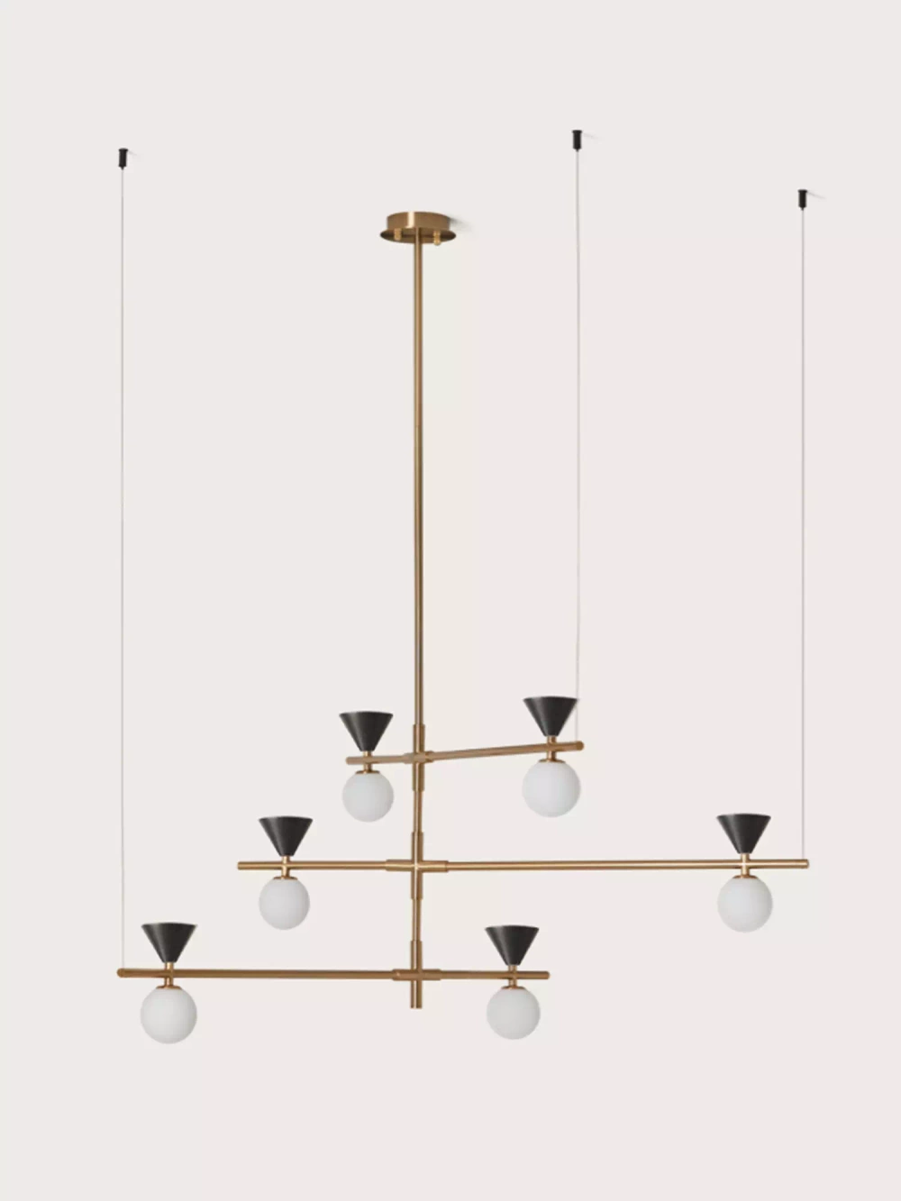 Aromas :: Lampa wisząca Oneta złota czarny marmur szer. 91,5 cm