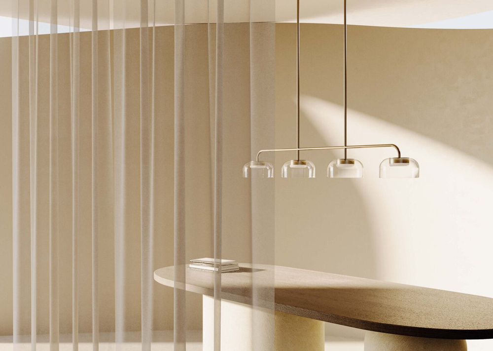 Aromas :: Ipon 4 hanging lamp, black, width 130 cm