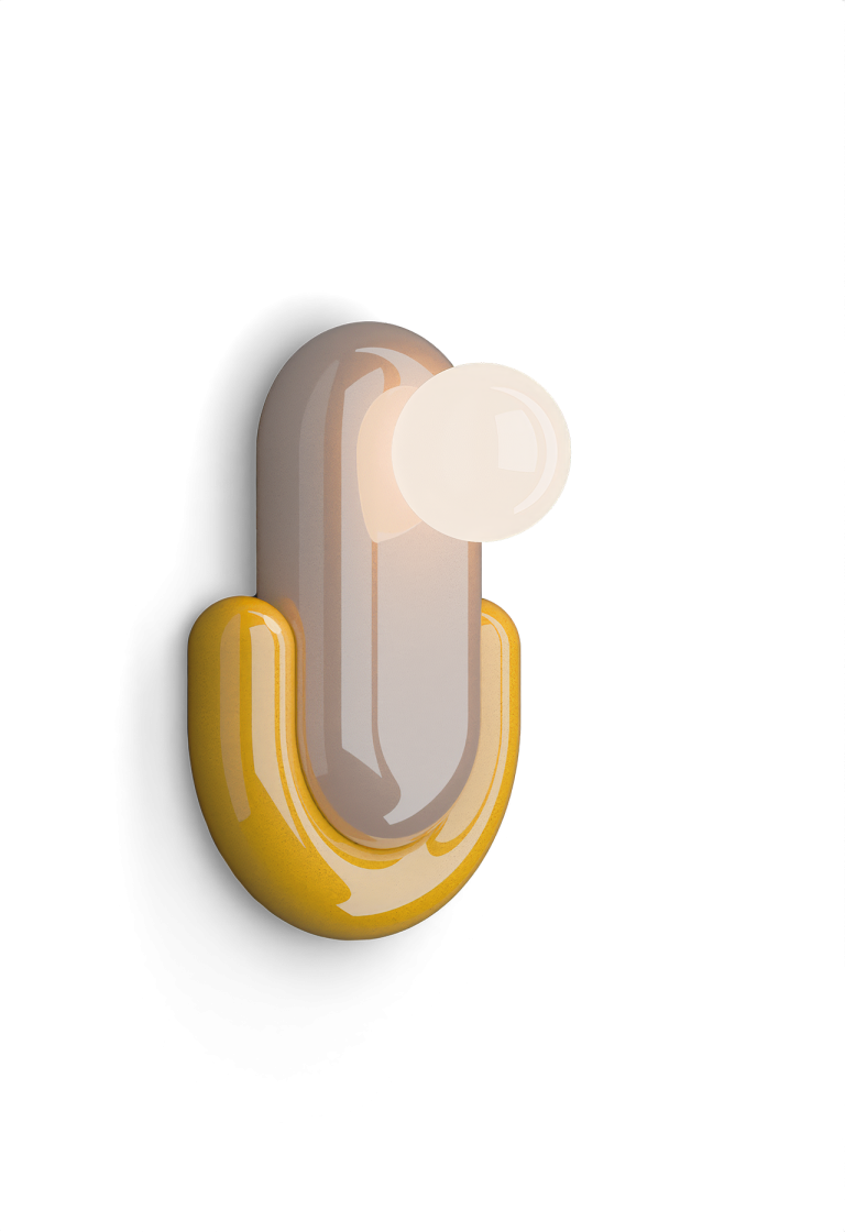 Ferroluce :: Eclair beige-yellow wall lamp/sconce, height 35 cm