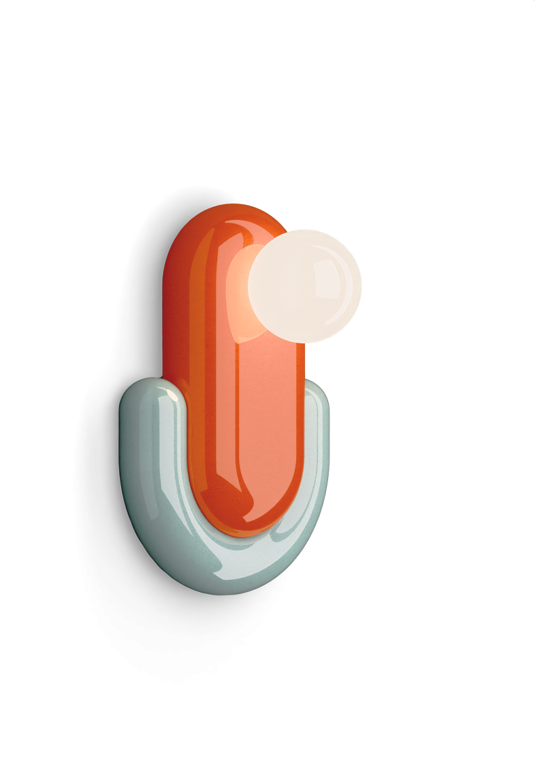 Ferroluce :: Eclair orange-türkis Wandleuchte/Wandleuchte, Höhe 35 cm