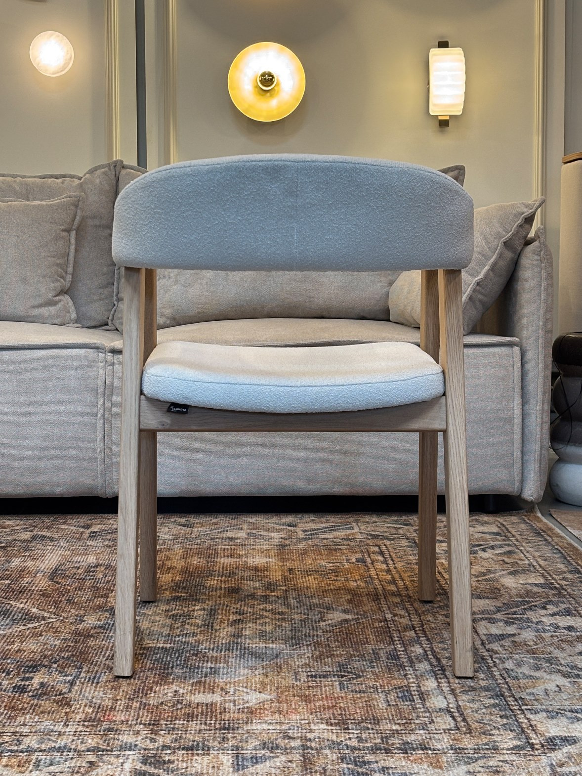 Claudie Design :: Linda upholstered chair, width 58.5 cm, white