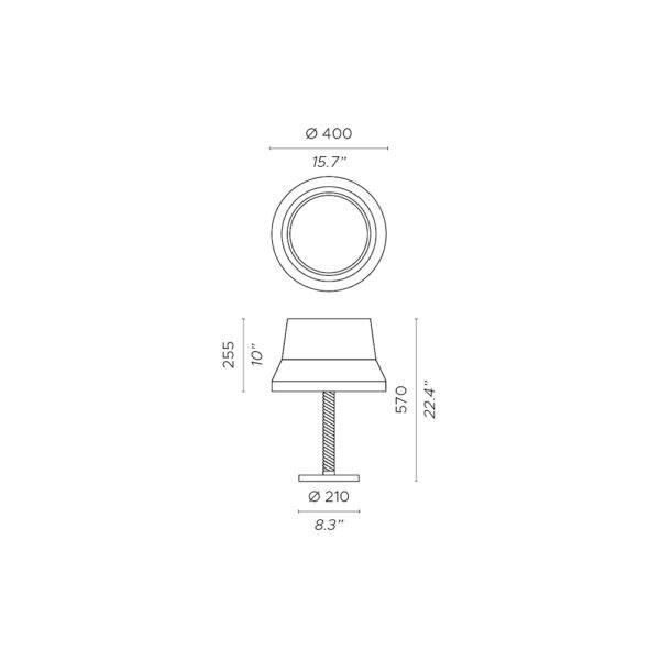 Contardi :: Tischlampe aus Metall Audrey Ta Medium Höhe 57 cm weiß