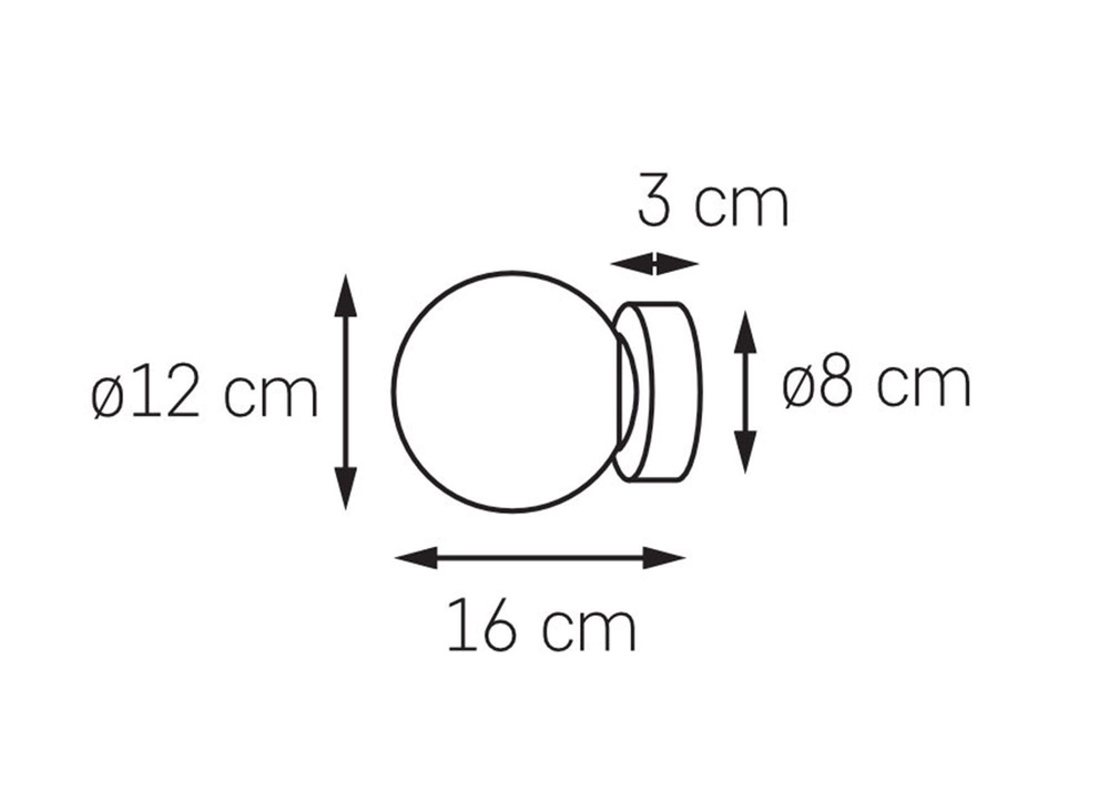 Kaspa :: Wandlampe aus Metall Astra Durchmesser 12 cm weiß