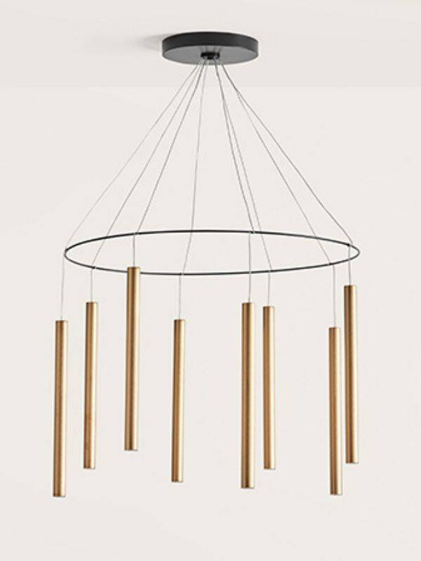 Aromas :: Mika Multi 8 gold pendant lamp, diameter 60 cm