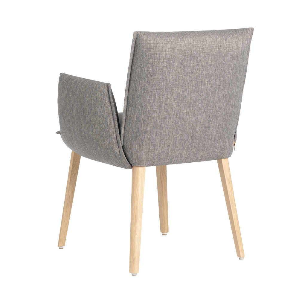 Mobitec :: Soft C16 gray upholstered chair with armrests, width 61 cm
