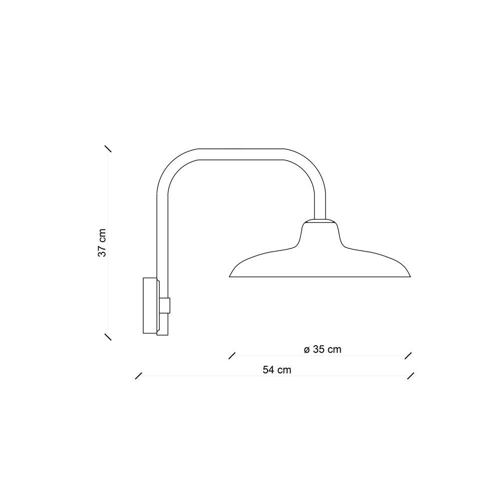 Ferroluce :: Wall lamp / sconce B&W black depth 54 cm