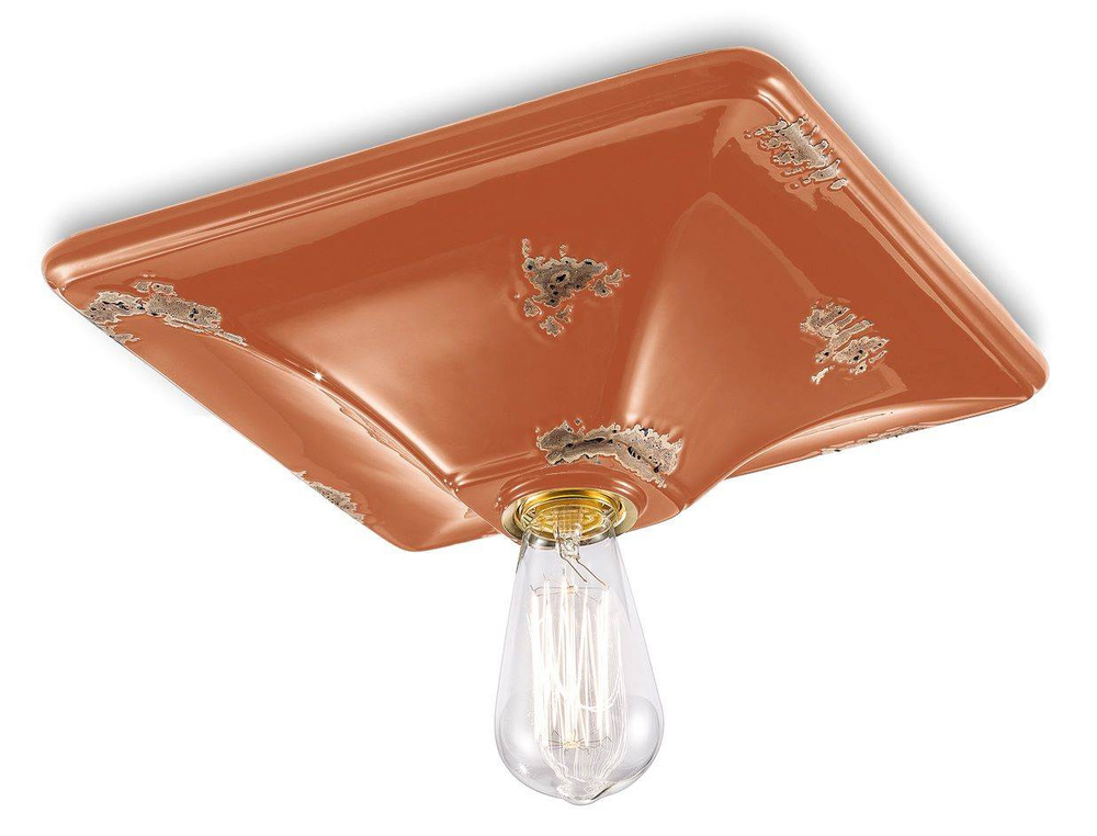 Ferroluce :: Vintage orange ceiling lamp, width 31 cm