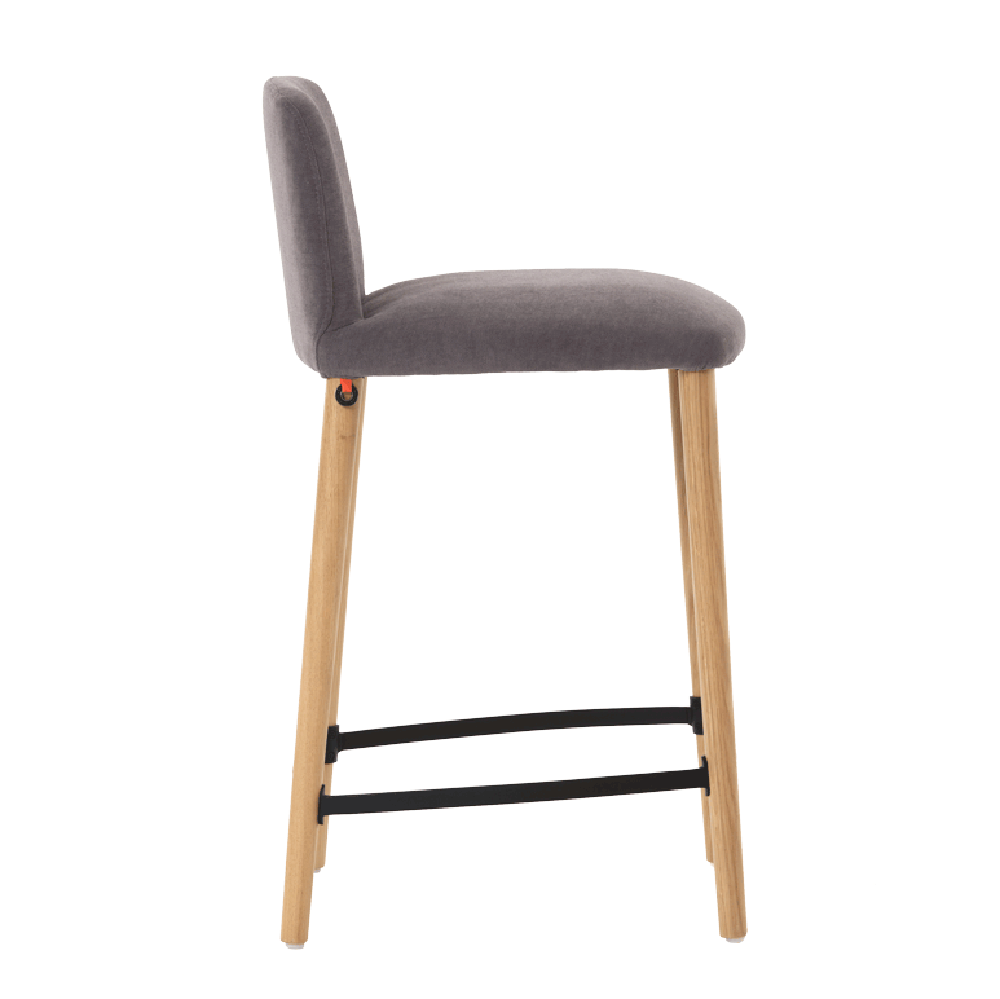 Mobitec :: Rob C05 upholstered bar stool/stool, height 85 cm, grey, wooden legs