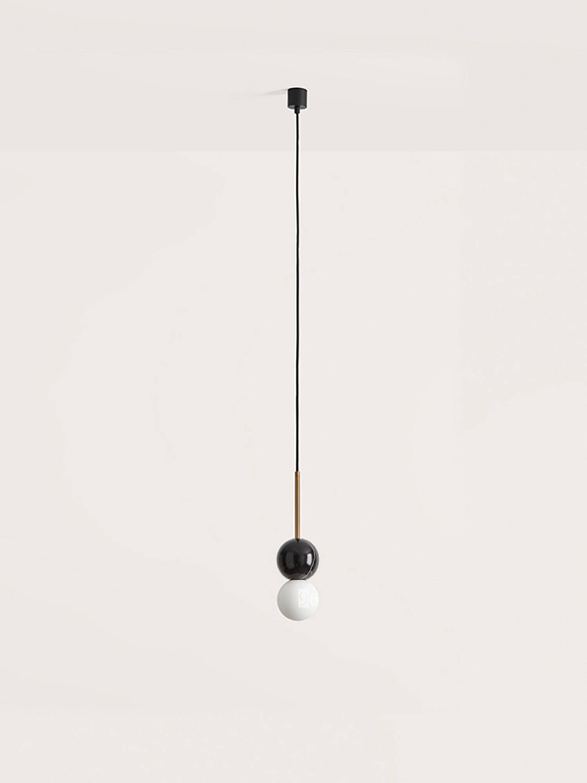 Aromas :: Dalt hanging lamp black marble / gold metal diameter 10 cm