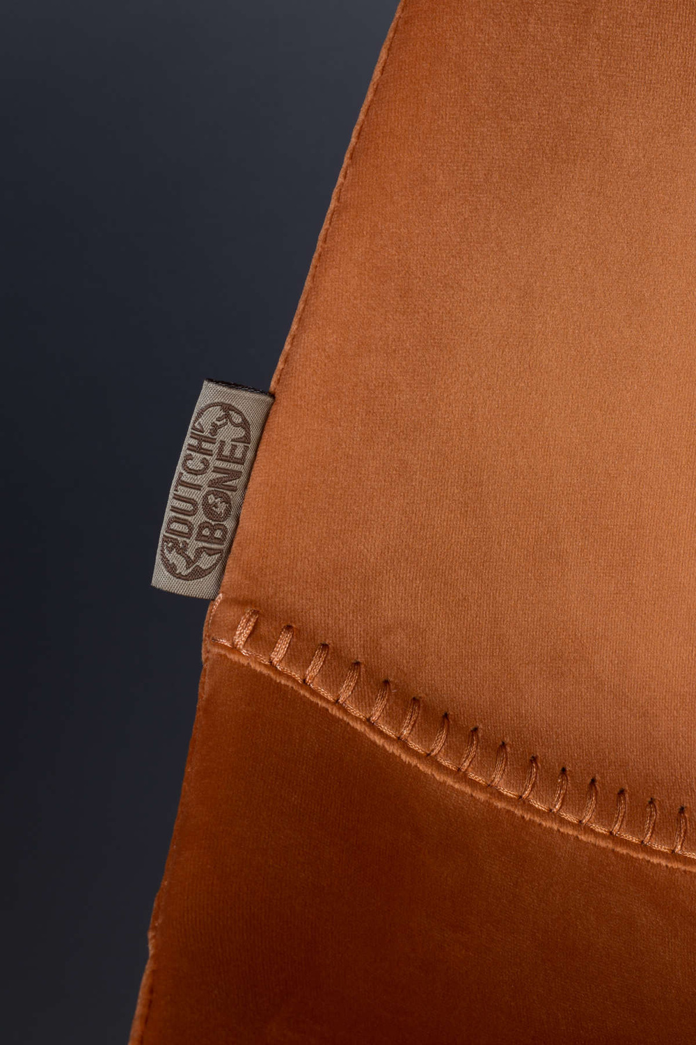 Dutchbone :: Franky orange upholstered bar stool, height 91 cm