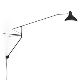 DCW:: Mantis BS2 black wall lamp, depth 153 cm