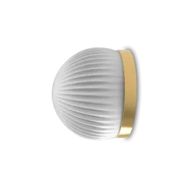 Robin :: Roi Einfache Wand-/Deckenleuchte in Gold und Weiß, Durchmesser 12 cm