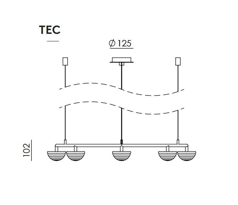 Aromas :: Hado 8 Pendant Lamp/Chandelier, Diameter 70 cm, Gold
