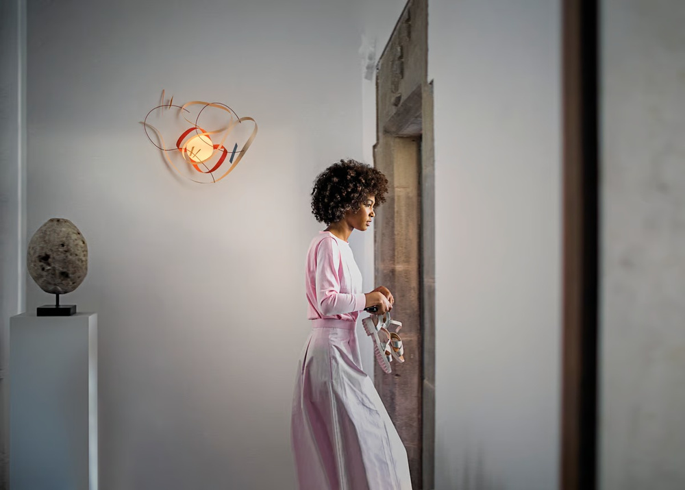 LZF :: Candela Wall AM12 wooden wall lamp, width 44 cm, multicolor