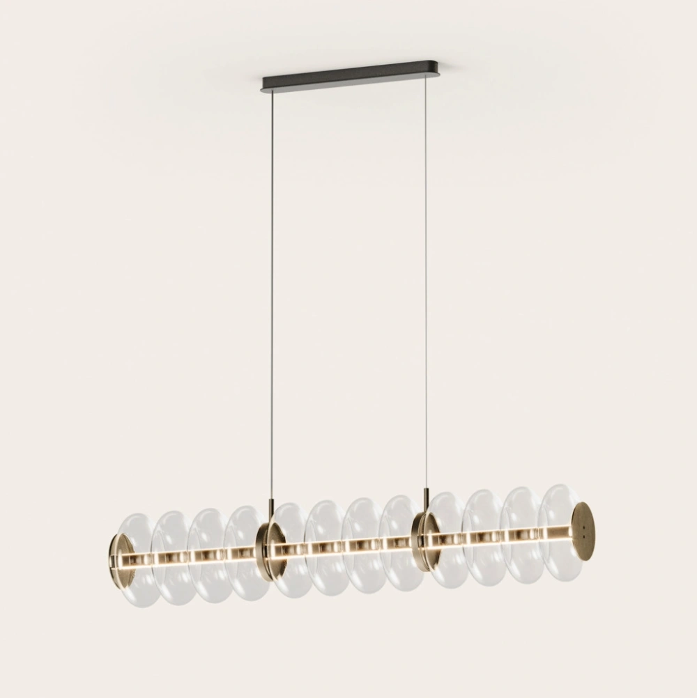 Aromas :: Lampa wisząca Vitree L szer. 105 cm transparentne szkło / złoty metal