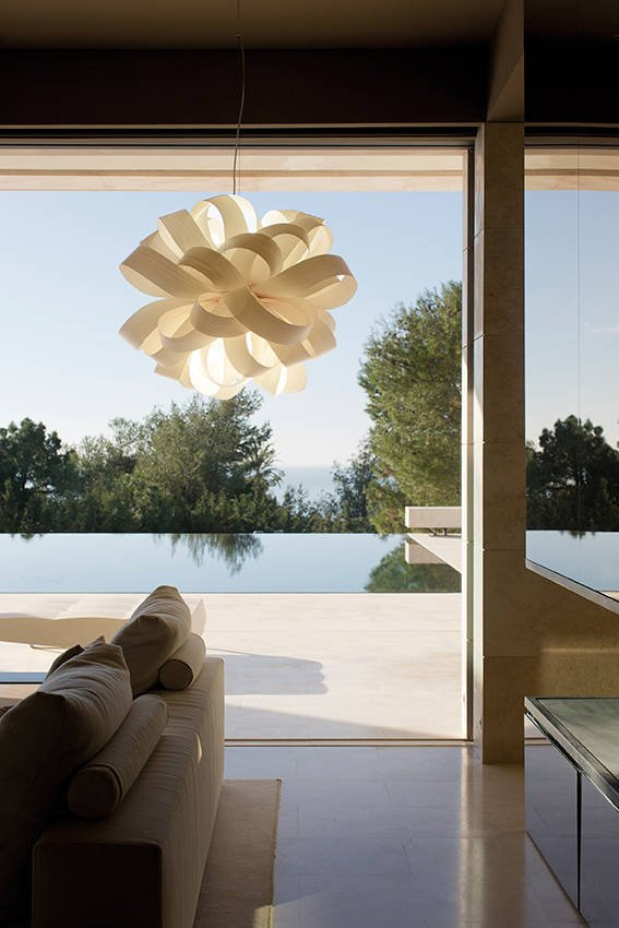 Lzf :: Hängelampe aus Holz Agatha Ball Durchmesser 80 cm braun