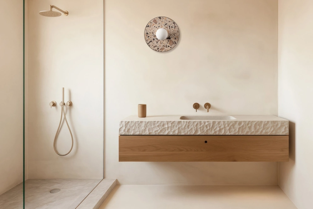 Kaspa :: Legra Wandleuchte / Wandleuchte, Breite 30 cm, Creme IP44