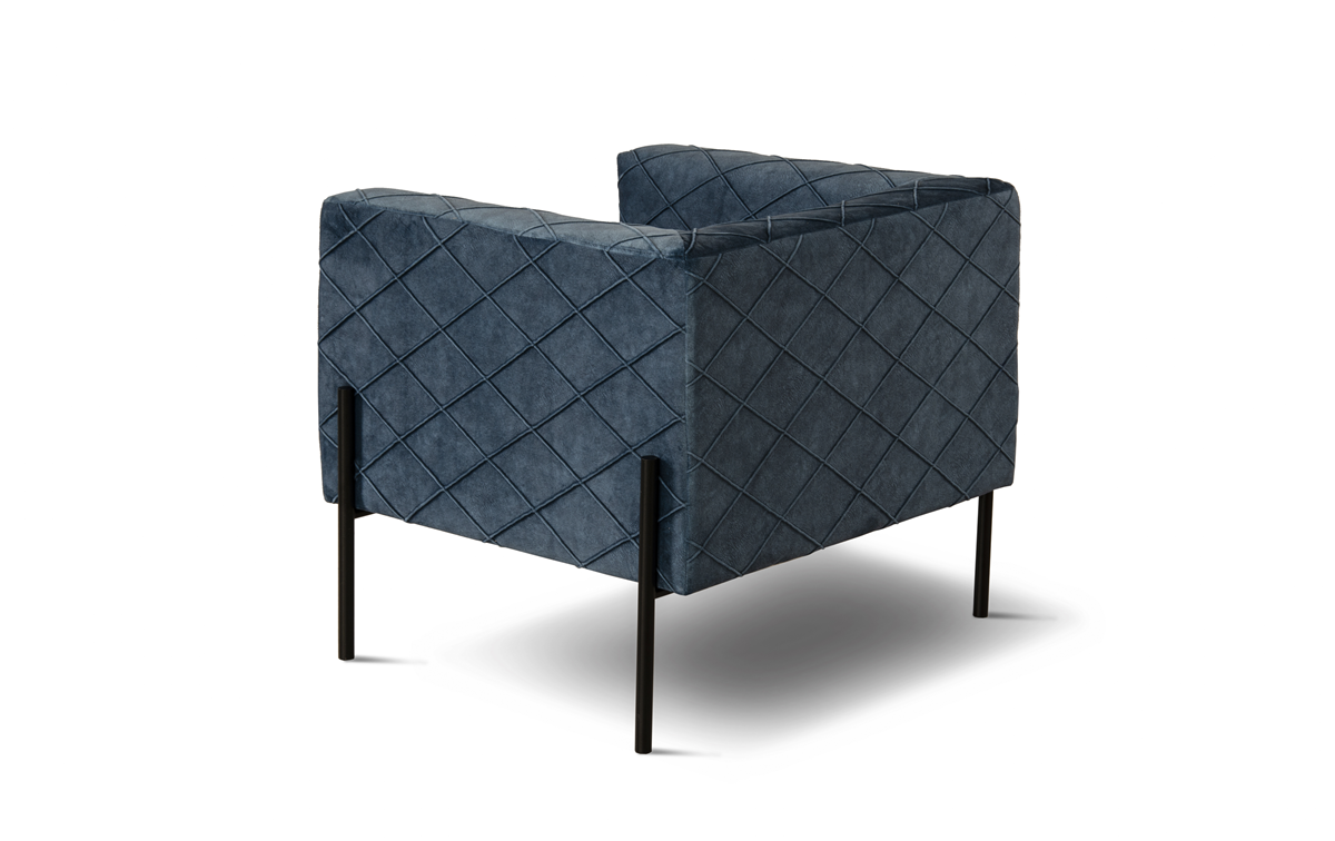 Nordic Line :: Upholstered armchair Block blue 85x76x79 cm
