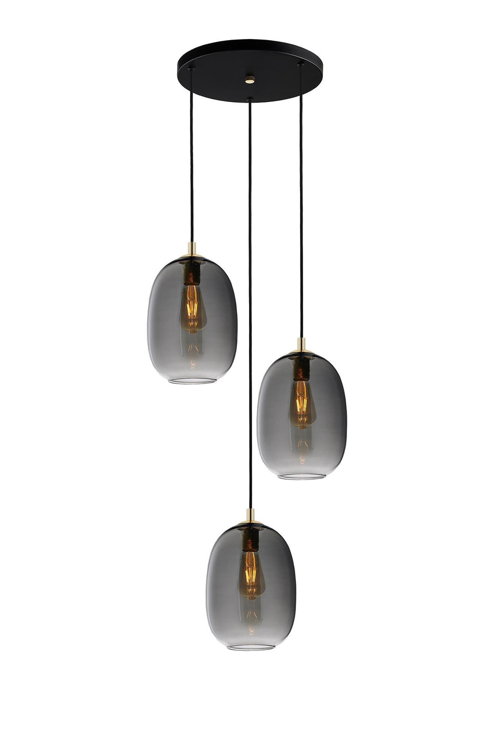 Kaspa :: Lampa wisząca Onyx 3 klosze czarna