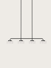 Aromas :: Lampa wisząca Ipon 4 klosze szer. 130 cm transparentne klosze / czarny metal