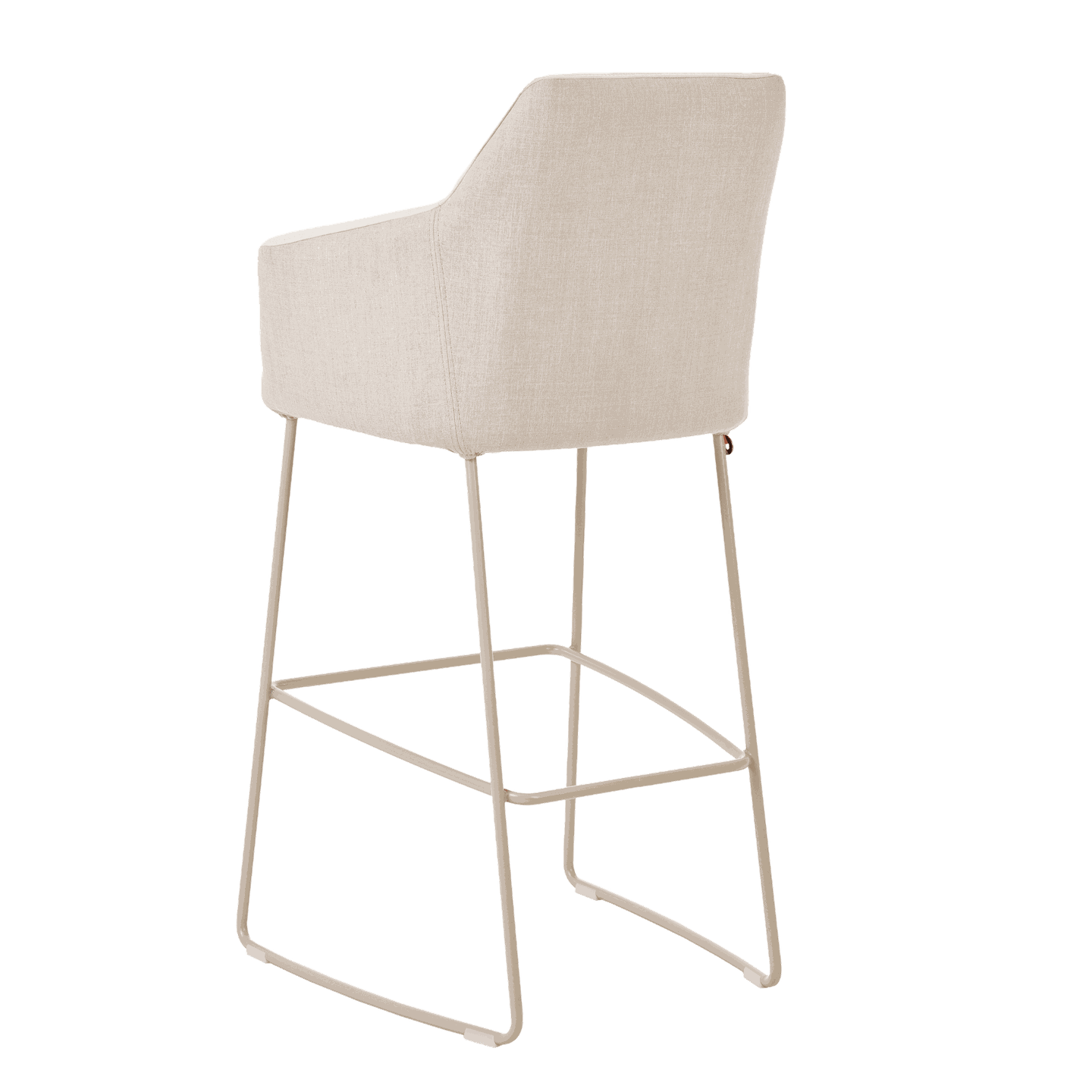 Mobitec :: Saga C28 upholstered bar stool / stool, height 114 cm, gray, with armrests, metal legs