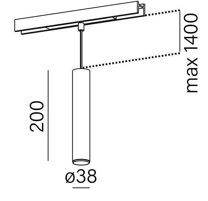 AQForm :: PET mini 20 LED M930 20° DALI multitrack pendant lamp black diameter 3.8 cm
