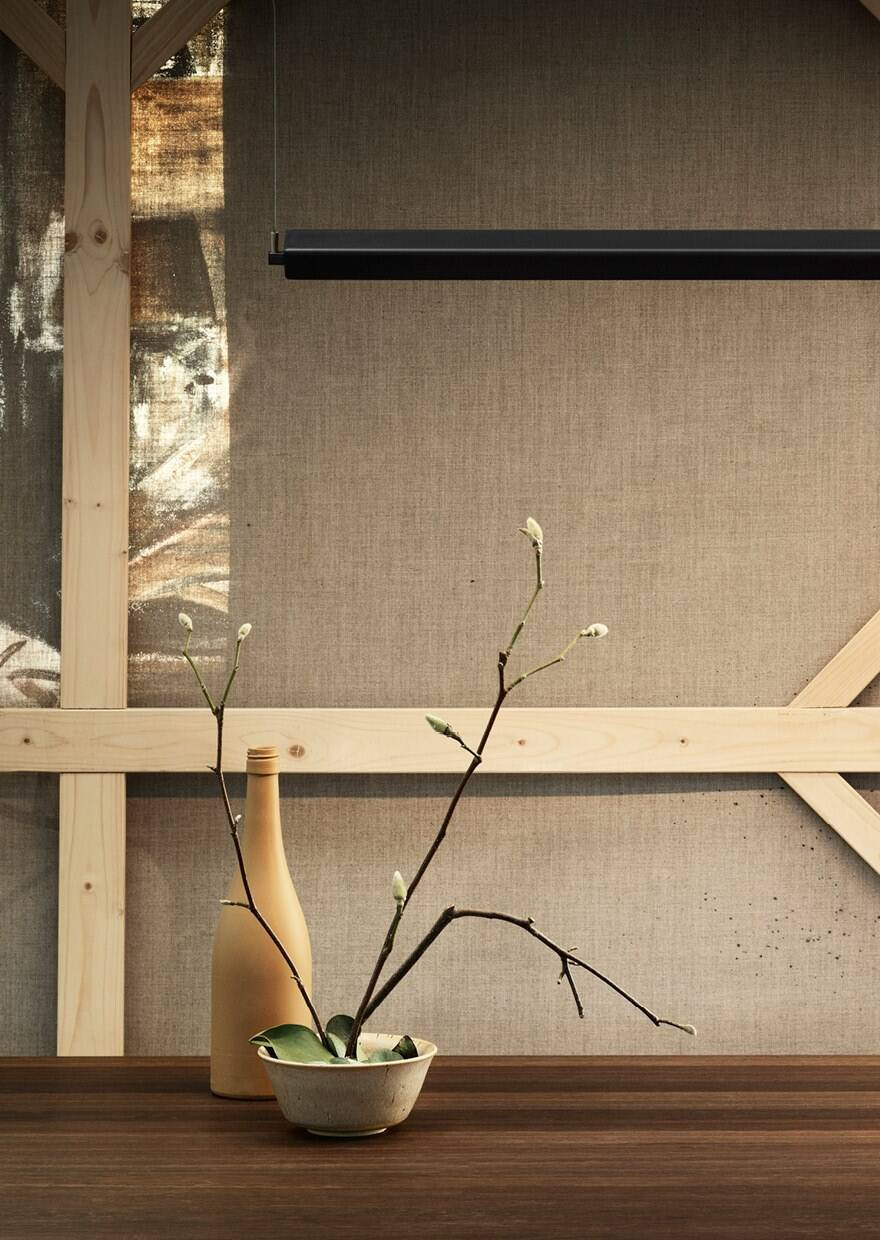 Anour :: G-Model hanging lamp, width 150 cm, black aluminum