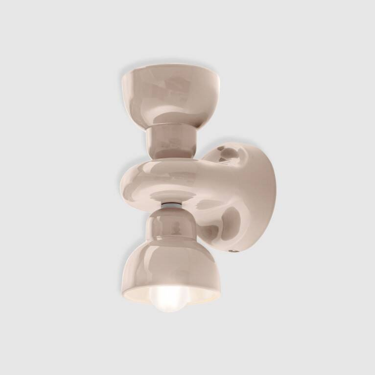 Ferroluce :: Berimbau wall lamp / sconce, height 25.5 cm, beige